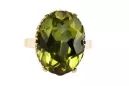 Or jaune 14 carats Péridot jaune Anneau Artisanat vintage vrc130y